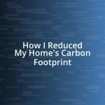 How I Reduced My Home’s Carbon Footprint