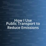 How I Use Public Transport to Reduce Emissions