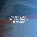 How I Used Data to Guide Decisions