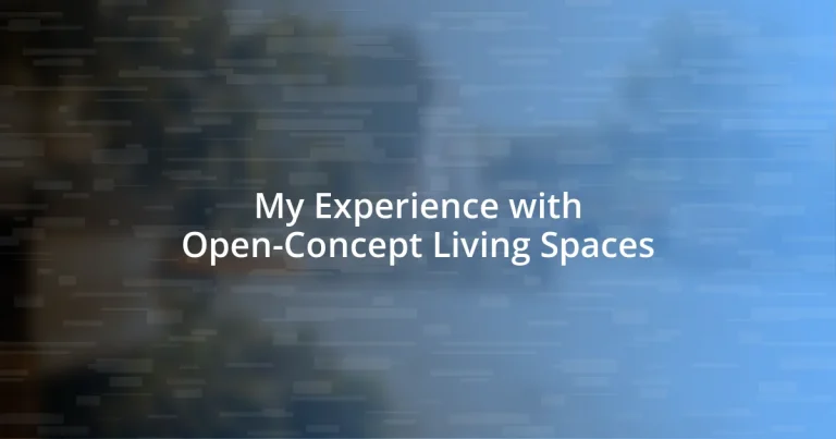 My Experience with Open-Concept Living Spaces