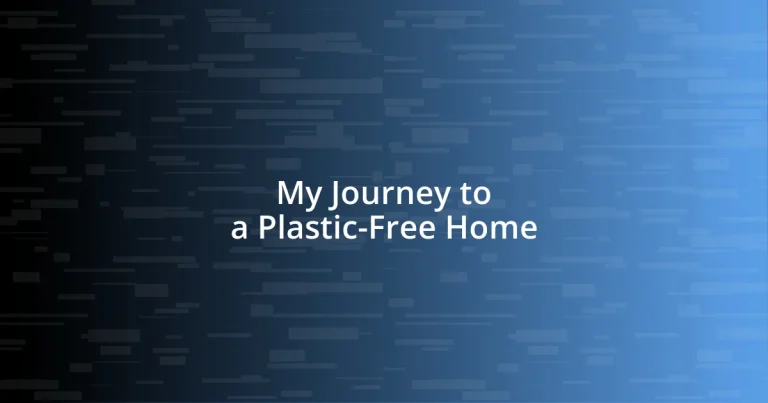 My Journey to a Plastic-Free Home