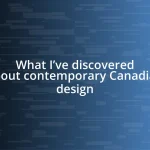 What I’ve discovered about contemporary Canadian design