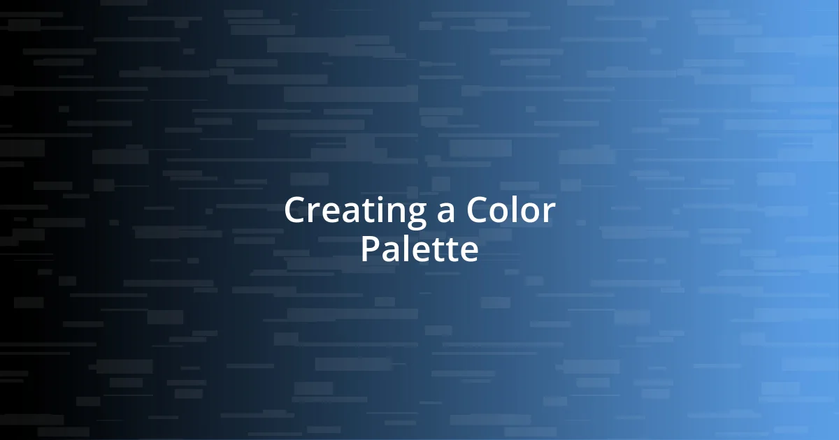 Creating a Color Palette